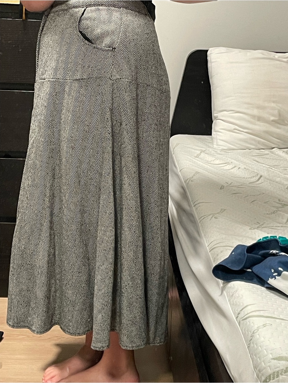 Black & White Chevron Maxi Skirt Like New